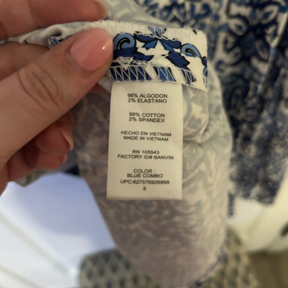 GUC Milly for Design Nation Size 8 Blue and White Stretch Cotton Dress w/pockets - Picture 5 of 5